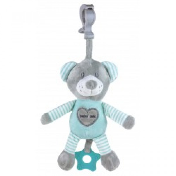Baby Mix felhúzhatós zenélő maci zöld Zenélős játékok