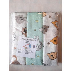 3 db-os csomagolás - színes textil pelenka 80x70 cm Textil pelenka