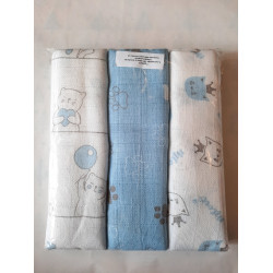 3 db-os csomagolás - színes textil pelenka 80x70 cm Textil pelenka