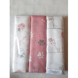3 db-os csomagolás - színes textil pelenka 80x70 cm Textil pelenka