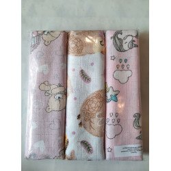 3 db-os csomagolás - színes textil pelenka 80x70 cm Textil pelenka