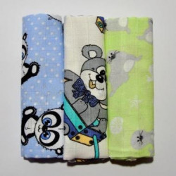 3 db-os csomagolás - színes textil pelenka 80x70 cm Textil pelenka