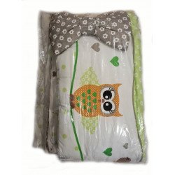 4 részes baba ágynemű garnitúra- bagoly mintás 4 részes