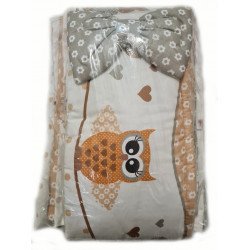 4 részes baba ágynemű garnitúra- bagoly mintás 4 részes