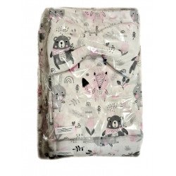 4 részes baba ágynemű garnitúra-erdő mintás 4 részes