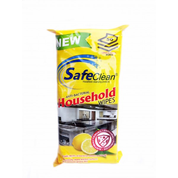 Háztartási fertőtlenítő törlőkendő 50 lapos-sárga Háztartási törlőkendők