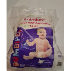 10db-os Micro (2-4kg) Pelenka Prémium 10 drb-os csomagolás 10 drb-os csomagolás DOM-BER pelenka