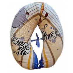 Szoptatós párna szafari mintás Kifli alakú