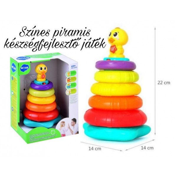 Színes piramis készségfejlesztő játék Interaktív fejlesztő játékok