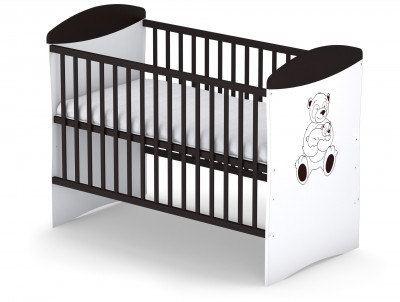 PANDA venge-fehér kiságy Ágyneműtartó nélküli kiságyak